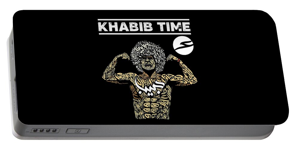 Mma Portable Battery Charger featuring the drawing Team Khabib by Juice Lili