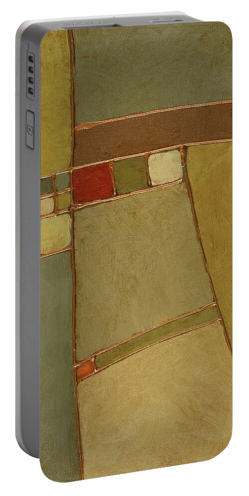 Abstract Portable Battery Charger featuring the painting Terra Verde I by Lanie Loreth
