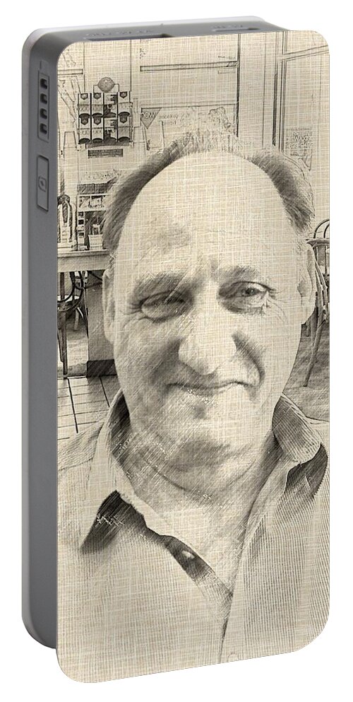 Photoshopped Image Portable Battery Charger featuring the digital art The argumentive professor by Steve Glines