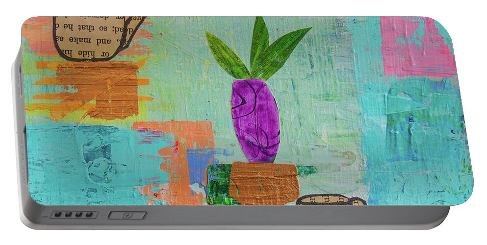 Tea Portable Battery Charger featuring the mixed media The Art of Tea Two by Julia Malakoff