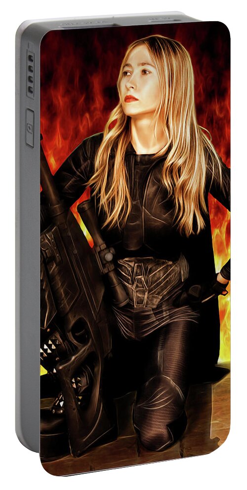 Assassin Portable Battery Charger featuring the photograph The Assassin Wore Black by Jon Volden