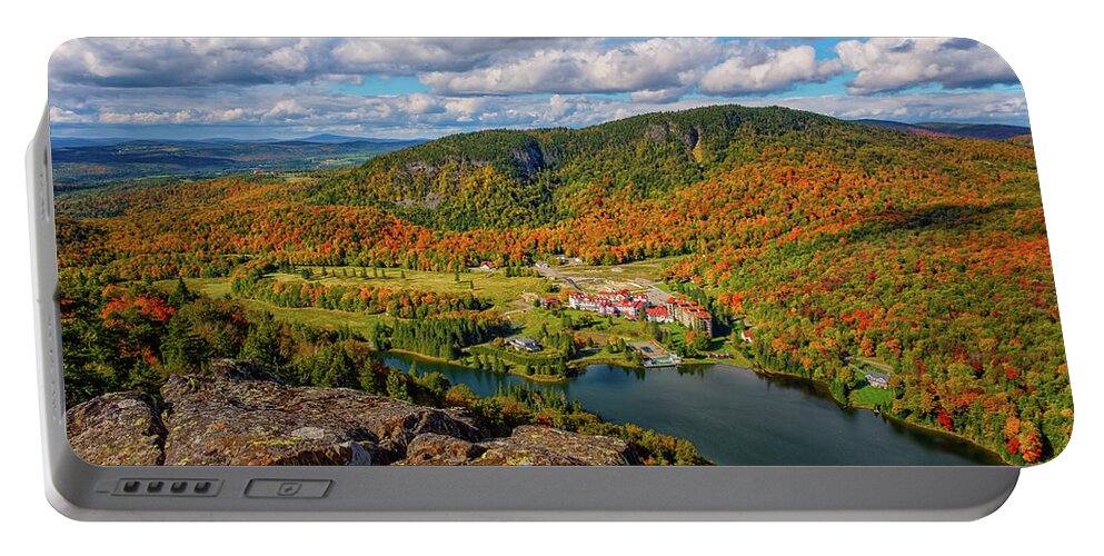 New Hampshire Portable Battery Charger featuring the photograph The Balsams Resort Autumn. by Jeff Sinon