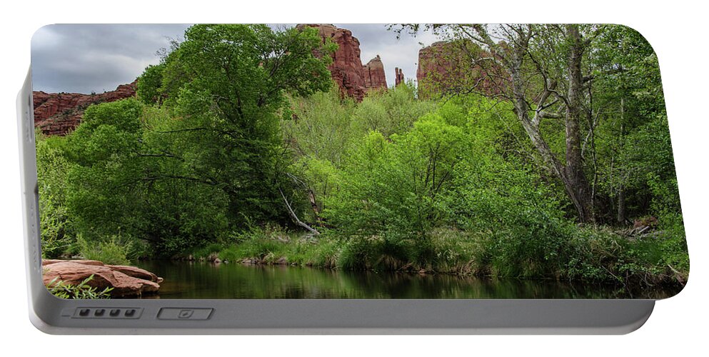 Red Rock State Park Portable Battery Charger featuring the photograph The Banks of Oak Creek by Douglas Wielfaert