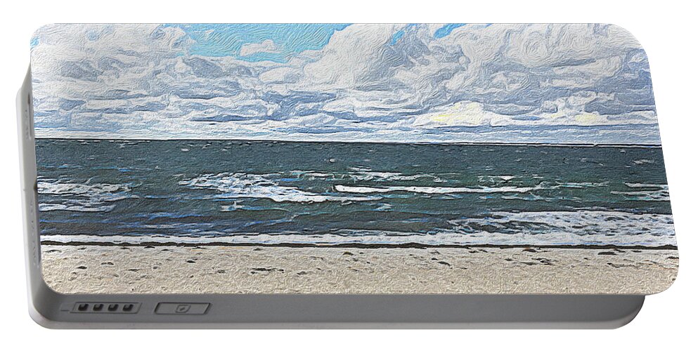 Falmouth Ma Portable Battery Charger featuring the digital art The Beach at Falmouth by Steve Glines