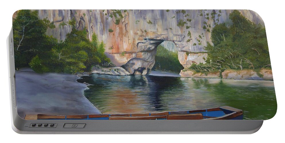 Boat Portable Battery Charger featuring the painting The Boat by Petra Stephens