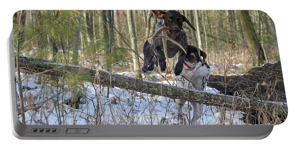Gsp Portable Battery Charger featuring the photograph The Chase is On by Brook Burling