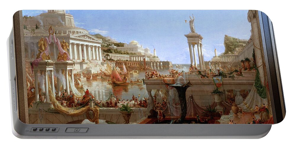 The Consummation Of Empire Portable Battery Charger featuring the painting The Consummation of Empire by Thomas Cole by Rolando Burbon