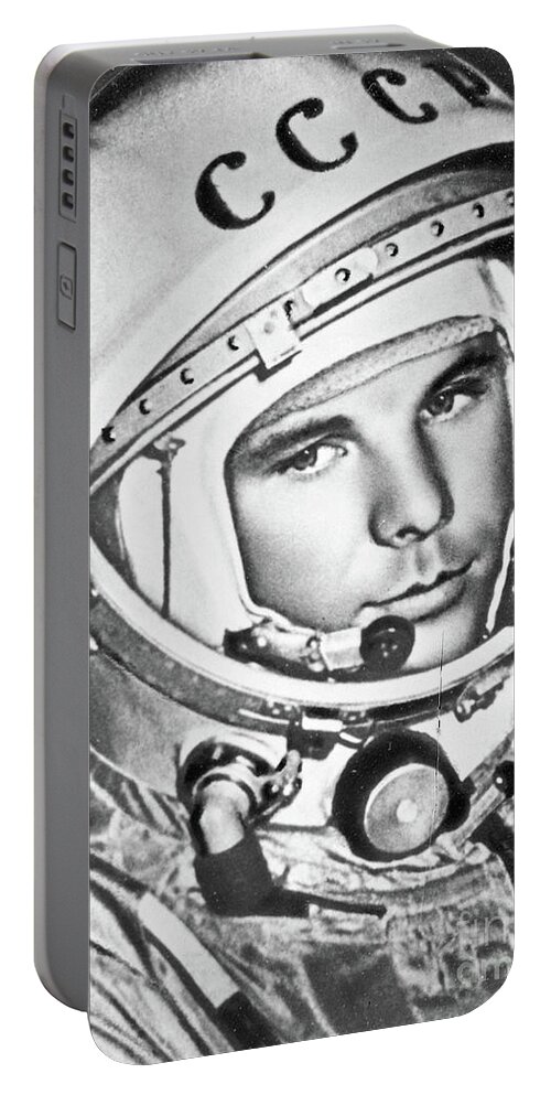 Yuri Gagarin Portable Battery Charger featuring the photograph The Cosmonaut Yuri Gagarin, Photo by Russian Photographer