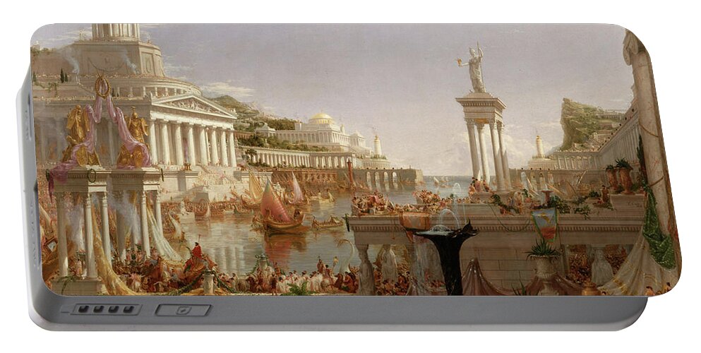 Thomas Cole Portable Battery Charger featuring the painting The Course of Empire Consummation by Thomas Cole