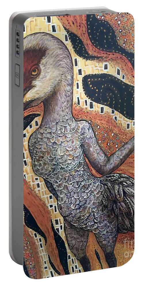 Bird Portable Battery Charger featuring the painting The Diva by Linda Markwardt