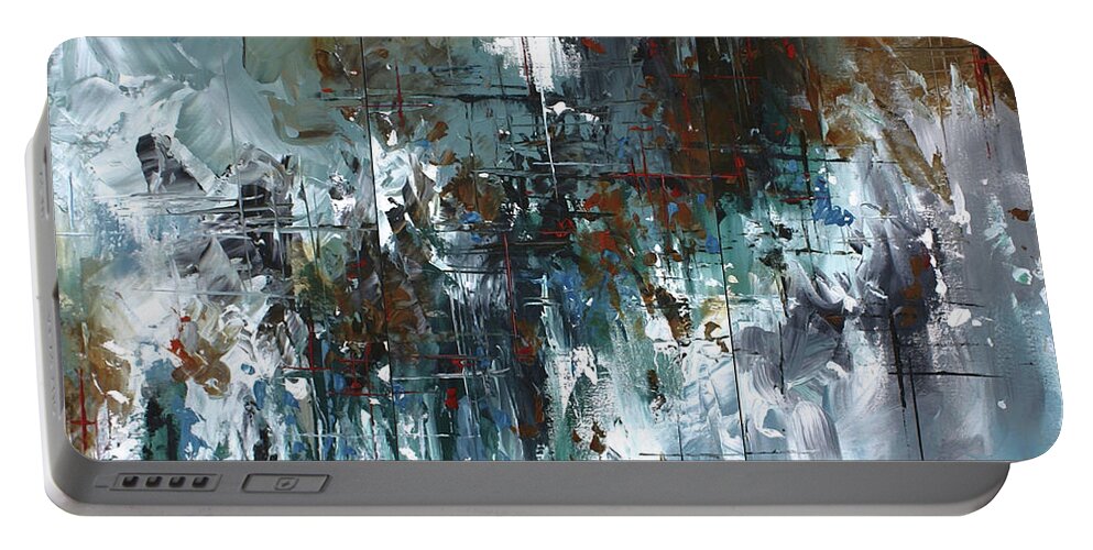 Abstract Portable Battery Charger featuring the painting The Eternal Gate by Michael Lang