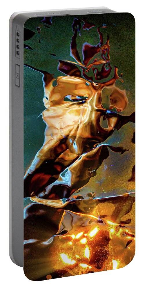 Abstract Portable Battery Charger featuring the digital art The Firestarter by Liquid Eye