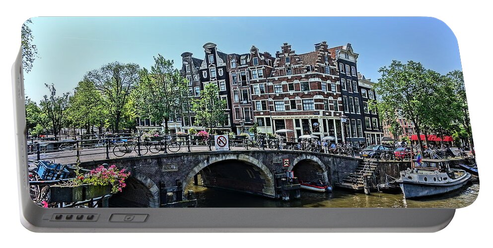 Jordaan Portable Battery Charger featuring the photograph The Gem of the Jordaan Amsterdam by Patricia Caron