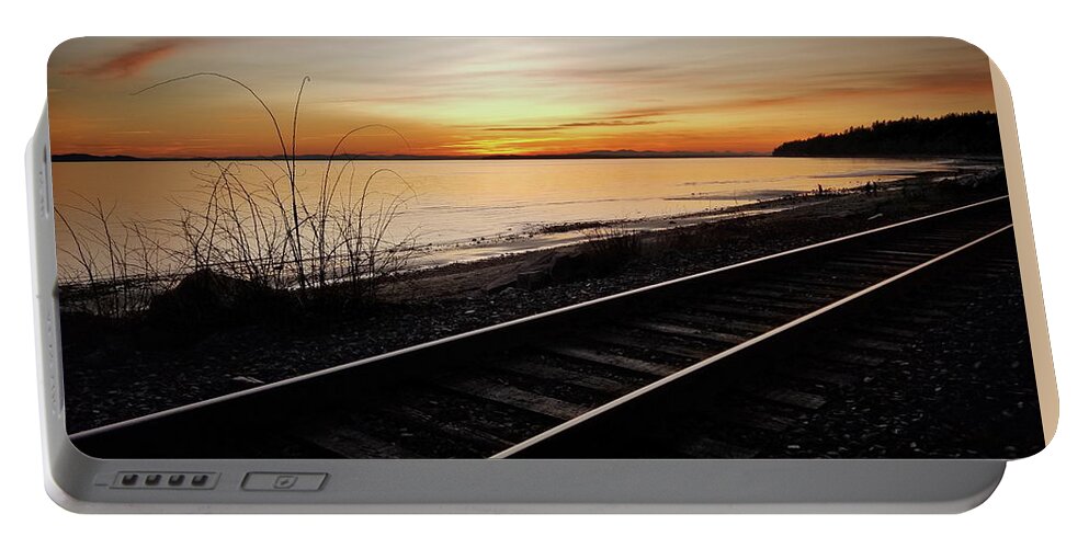 Railway Portable Battery Charger featuring the photograph The Good Side of the Tracks by Monte Arnold