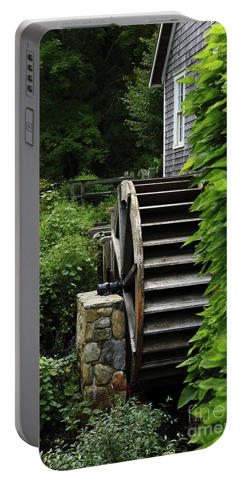 Massachusetts Portable Battery Charger featuring the photograph The Gristmill by Terri Brewster