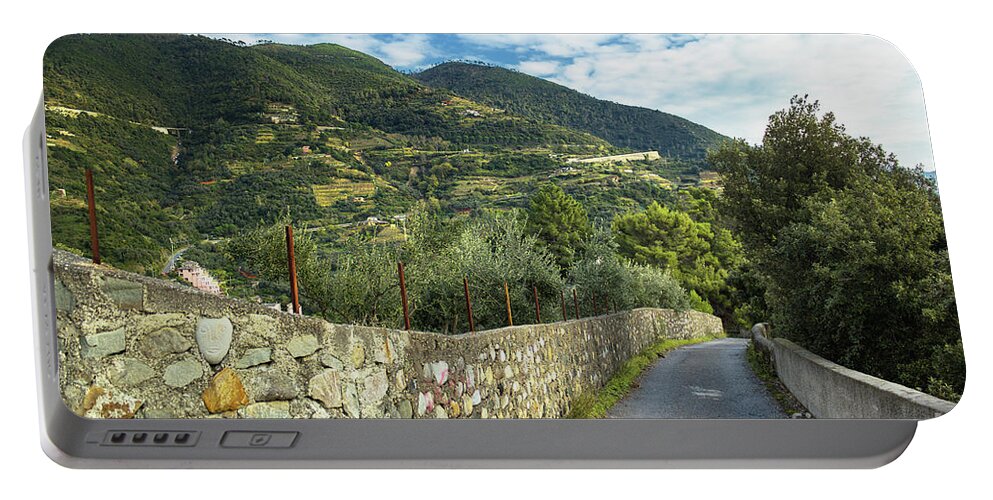Cinque Terre Portable Battery Charger featuring the photograph The Hills are Alive by Becqi Sherman
