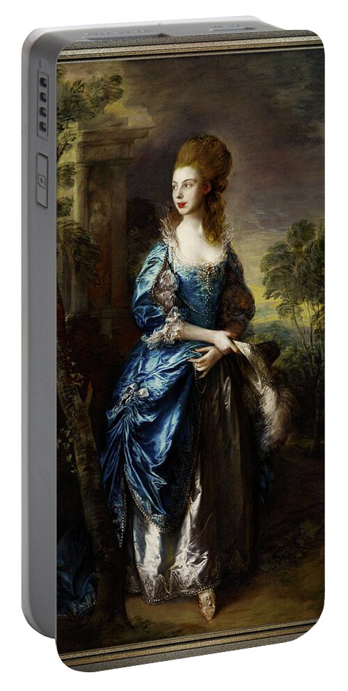 The Honourable Francis Duncomb Portable Battery Charger featuring the painting The Honourable Francis Duncomb by Thomas Gainsborough by Rolando Burbon