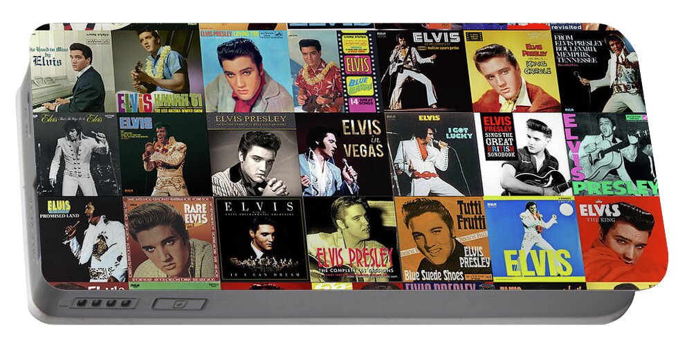 Elvis Portable Battery Charger featuring the digital art The King, Elvis Presley by Pheasant Run Gallery
