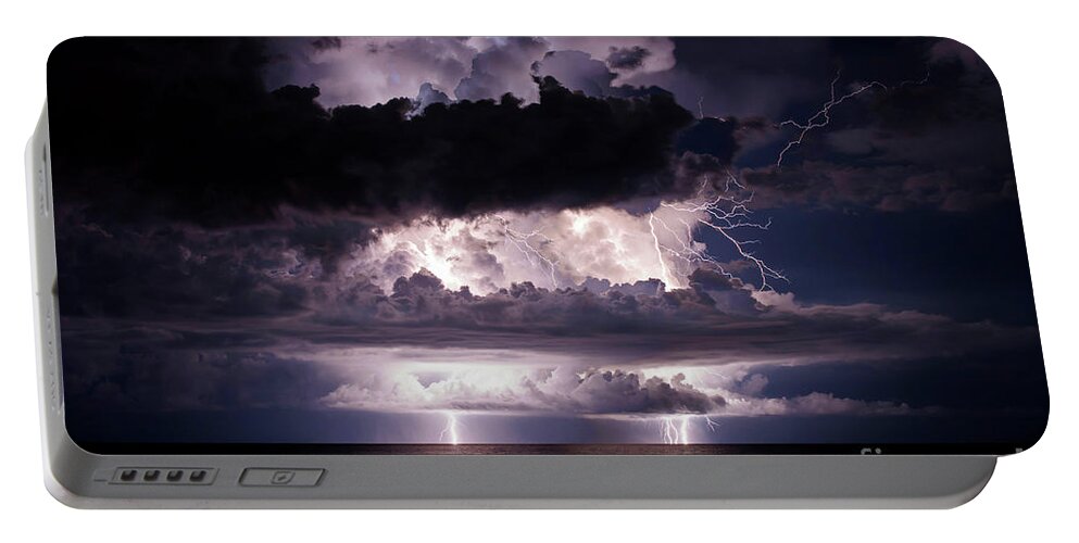Lightning Portable Battery Charger featuring the photograph The Levels by Quinn Sedam