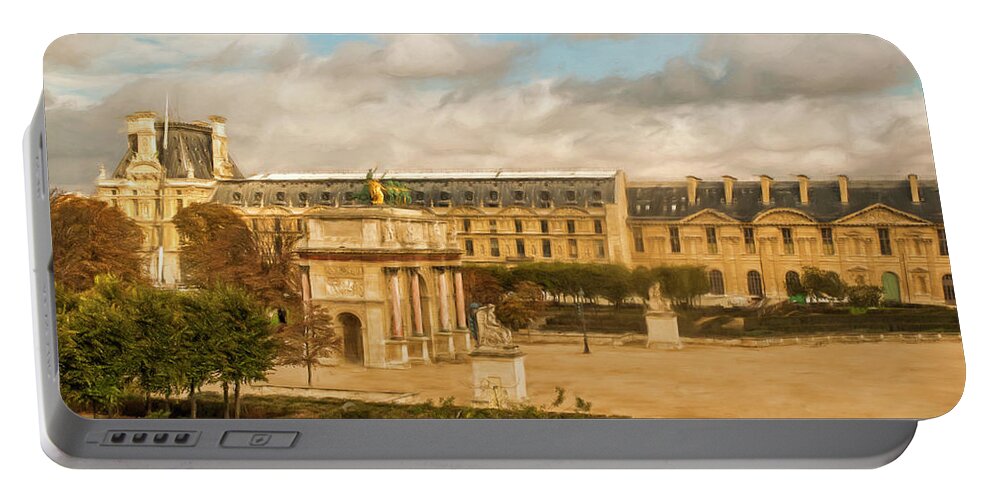 Louvre Portable Battery Charger featuring the photograph The Louvre by Mick Burkey