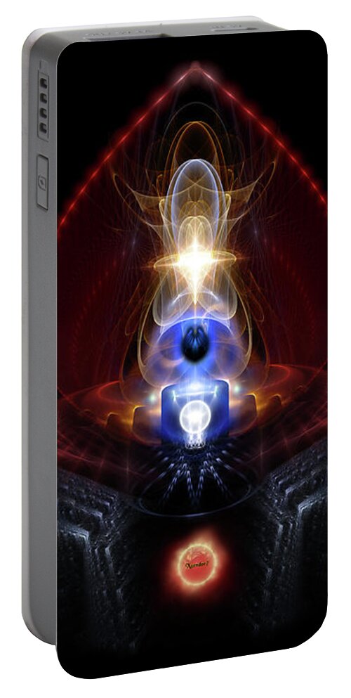 Illustration Portable Battery Charger featuring the digital art The Majesty Of Ooleion Fractal Art by Rolando Burbon