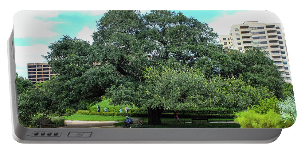 Tree Man Nature Landscape Portable Battery Charger featuring the photograph The Man Under the Tree by Rocco Silvestri