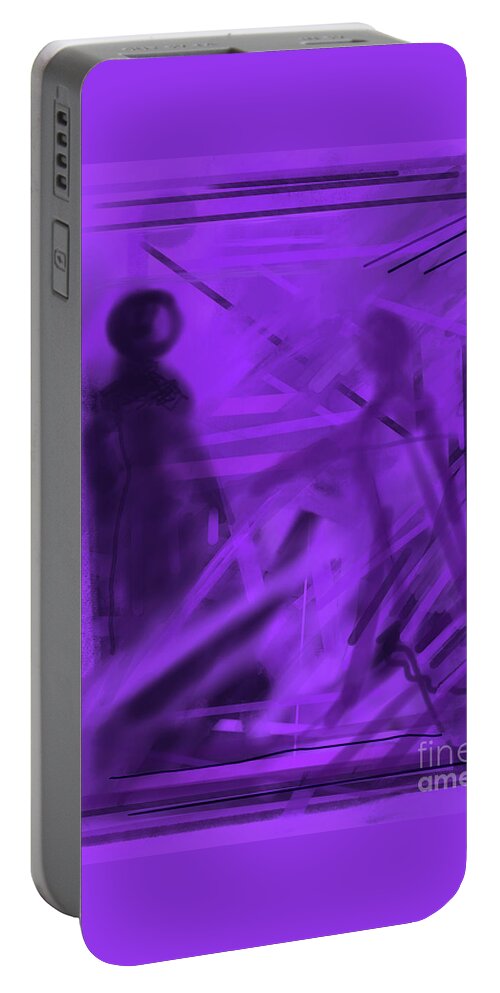 Mystery Portable Battery Charger featuring the digital art The Mystery Outside My Window by Annette M Stevenson