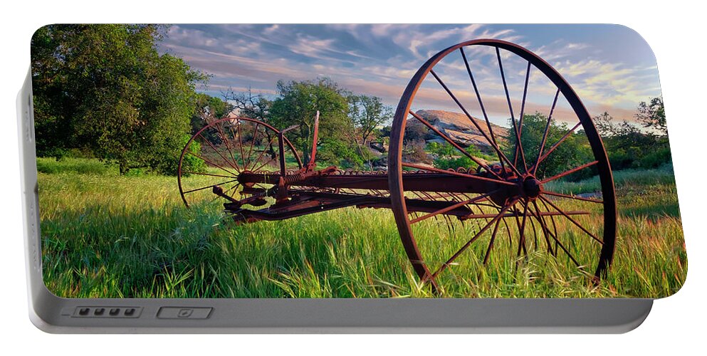 Mower Portable Battery Charger featuring the photograph The Old Hay Rake 2 by Endre Balogh