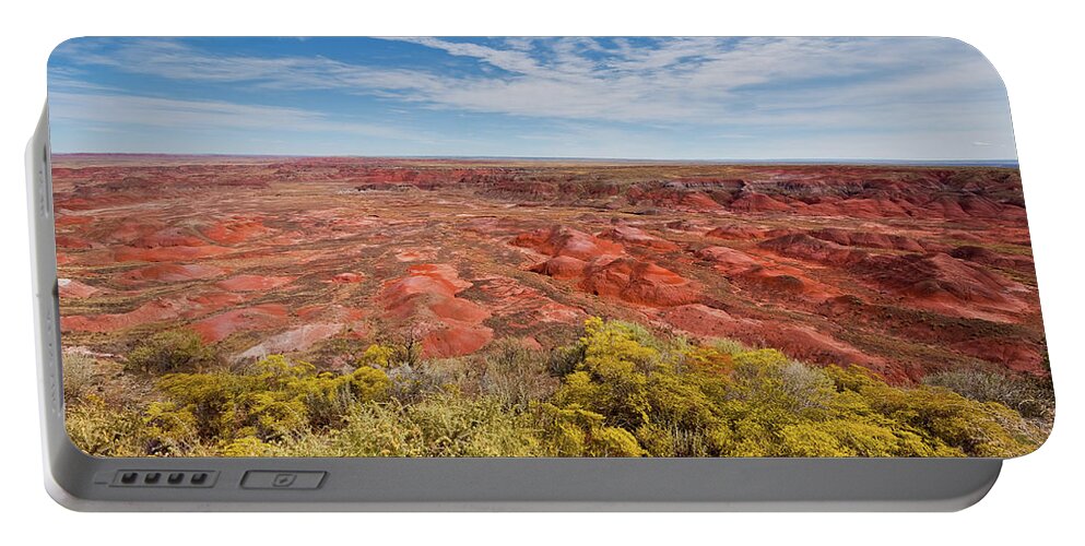Arid Climate Portable Battery Charger featuring the photograph The Painted Desert from Tiponi Point by Jeff Goulden