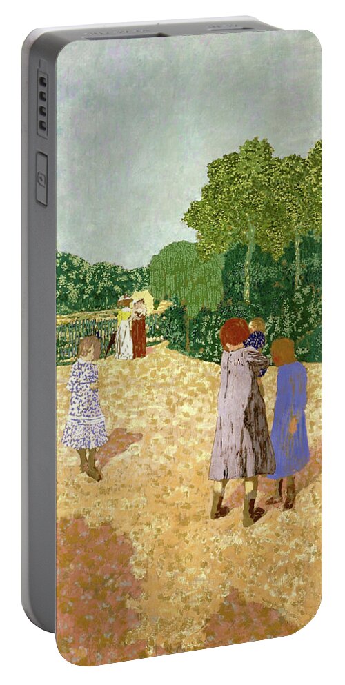 The Promenade Portable Battery Charger featuring the painting The Promenade - Digital Remastered Edition by Edouard Vuillard