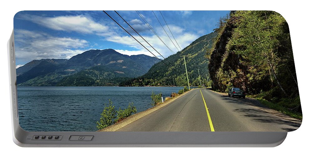 Alex Lyubar Portable Battery Charger featuring the photograph The Road Along Harrison Lake by Alex Lyubar