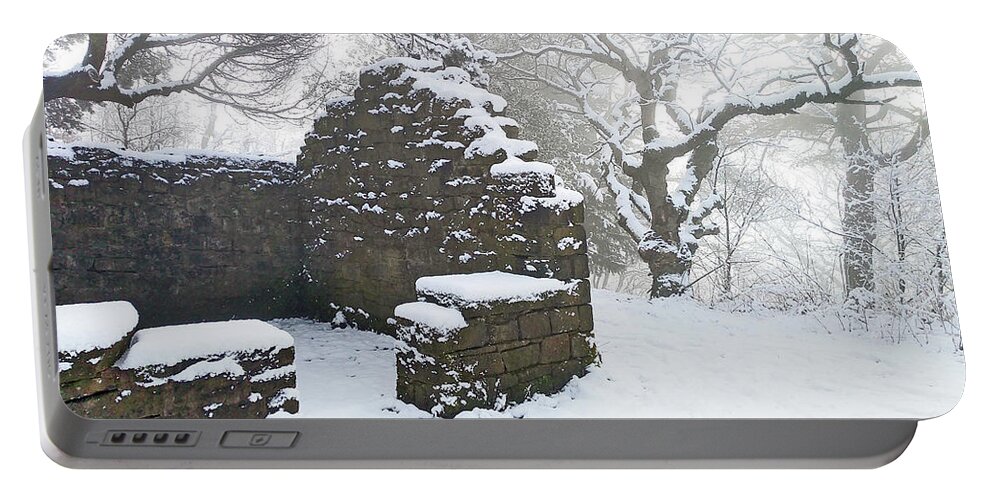 Snow Portable Battery Charger featuring the photograph The Ruined Bothy by Lachlan Main