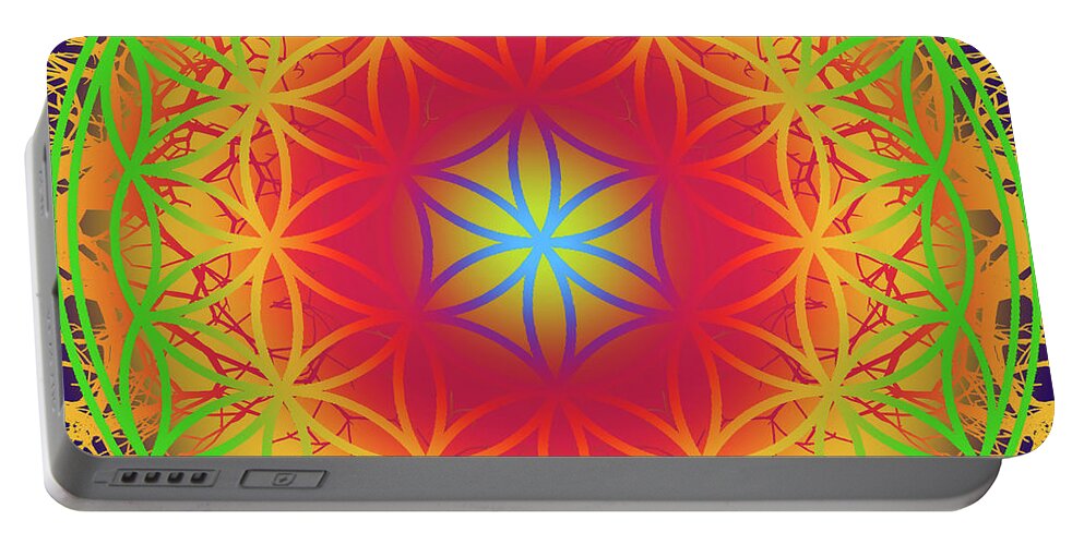 Geometry Portable Battery Charger featuring the digital art Sacred Geometry, No. 1 by Walter Neal