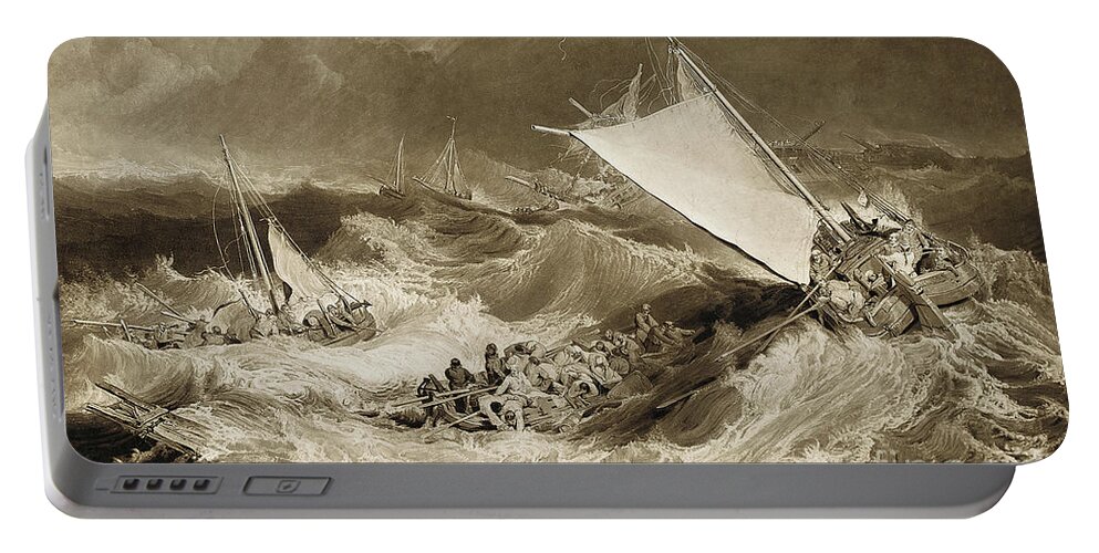 Turner Portable Battery Charger featuring the drawing The Ship Wreck, 1807 by Charles Turner
