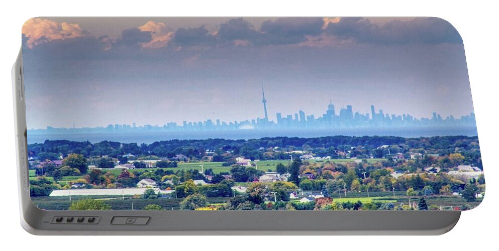 #toronto #ontario #canada #niagaracanada #lovetoronto #fantastic_earth #earthpix #explorecanada #iloveny #usa #view #skyline #hdr #highdynamicrange #skylum #aurorahdr2019 #jaw_dropping_shots #picoftheday #imageoftheday #travel #scenic #cntower #torontoskyline Portable Battery Charger featuring the photograph The Toronto skyline by Jim Lepard