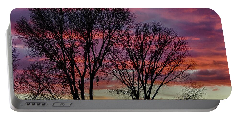 Arizona Portable Battery Charger featuring the photograph The trees know sunset by Gaelyn Olmsted