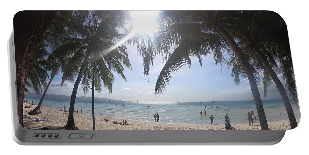 Boracay Portable Battery Charger featuring the photograph The white beach in Boracay island by Nakayosisan Wld