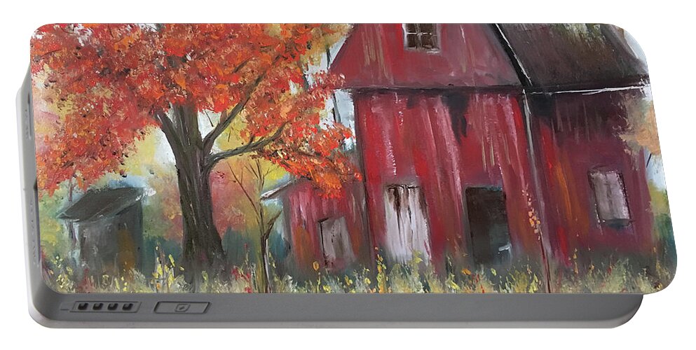 Barn Portable Battery Charger featuring the photograph The Abandoned Barn by Roxy Rich