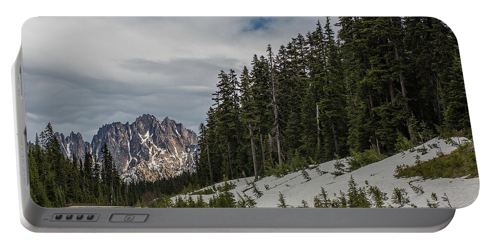 Mountain Portable Battery Charger featuring the photograph A mountain at the end of the road, North Cascades National Park, Washington by Julieta Belmont