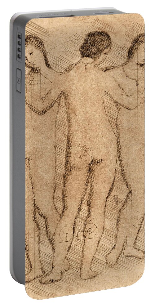 Leonardo Portable Battery Charger featuring the digital art Three Graces - II by Alex Mir