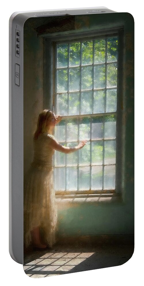Orange Massachusetts Portable Battery Charger featuring the photograph Through A Window by Tom Singleton