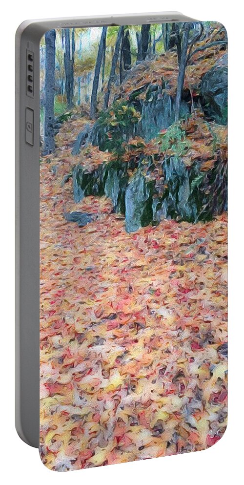 Photoshop Portable Battery Charger featuring the digital art Through the woods #2 by Steve Glines