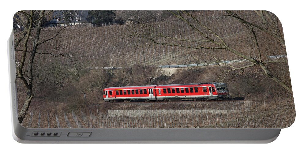 Deutsche Bahn Portable Battery Charger featuring the photograph Through Winter Vineyards by Steve Ember