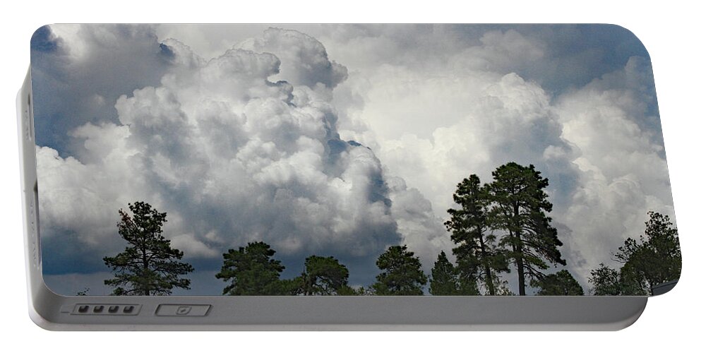 Thunder Storm On The Rim Portable Battery Charger featuring the digital art Thunder Storm On The Rim by Tom Janca