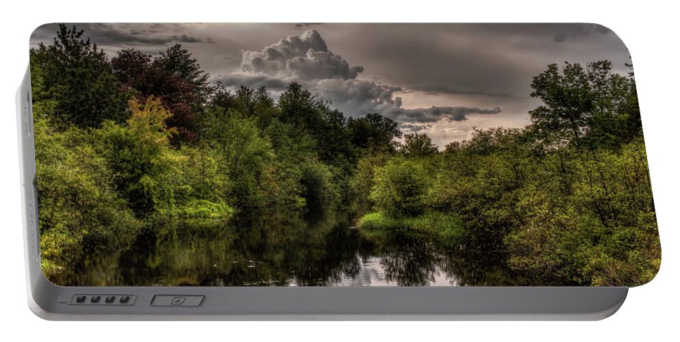 Weather Portable Battery Charger featuring the photograph Thunderhead Over The Plover River by Dale Kauzlaric