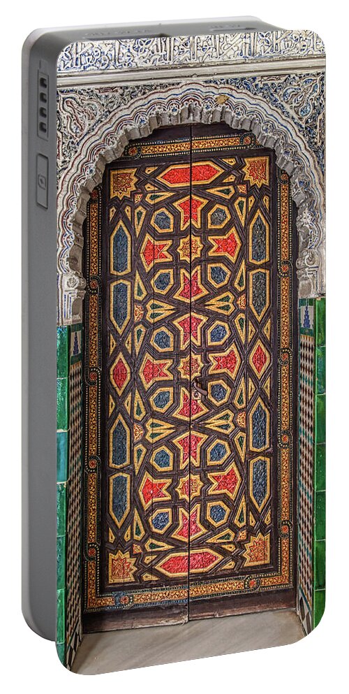 Door Portable Battery Charger featuring the photograph Tiled Door of Sevilla by David Letts
