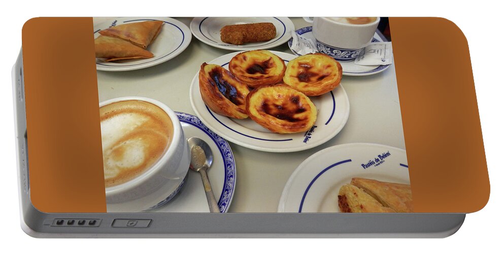 Tart Portable Battery Charger featuring the photograph Time for Portuguese Tarts by Pema Hou