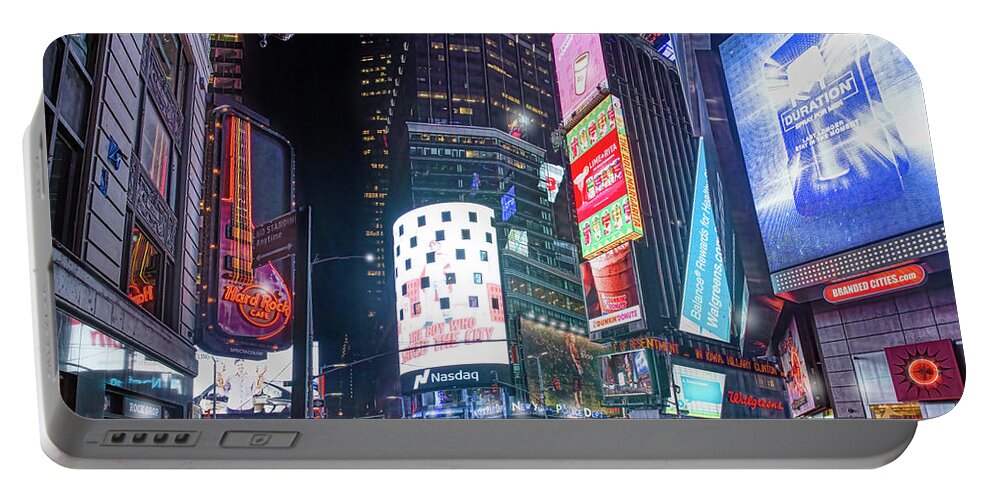 New York City Portable Battery Charger featuring the photograph Times Square by Mark Andrew Thomas