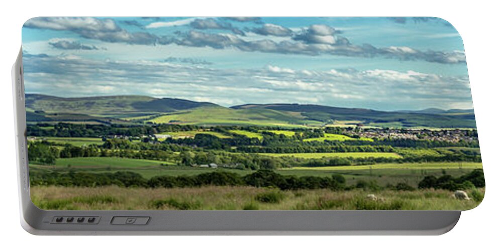 Lanark Portable Battery Charger featuring the photograph Tinto and Lanark from Kilncadzow by Dave Wilson