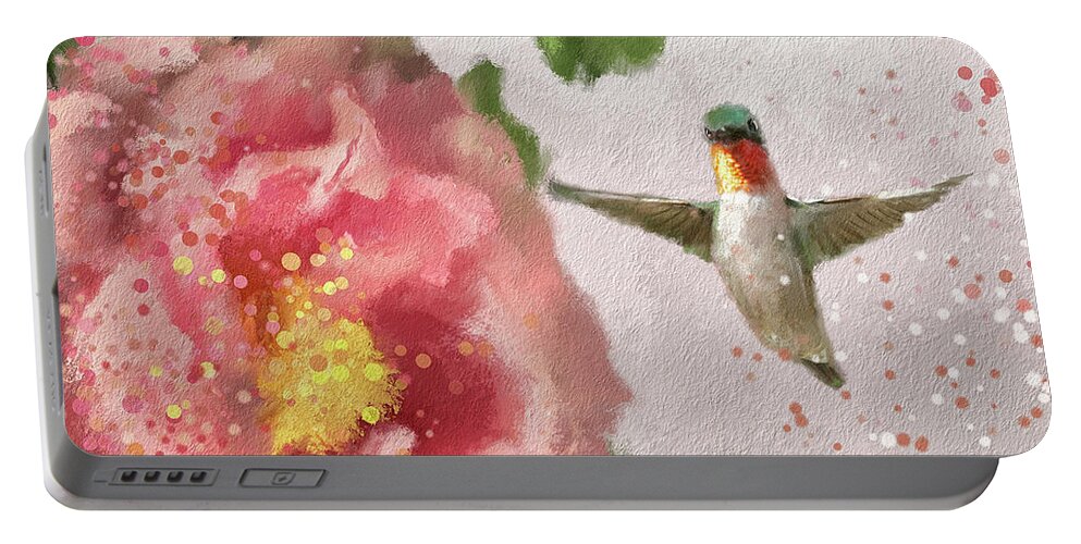 Bird Portable Battery Charger featuring the digital art Tiny Dancer by Lois Bryan